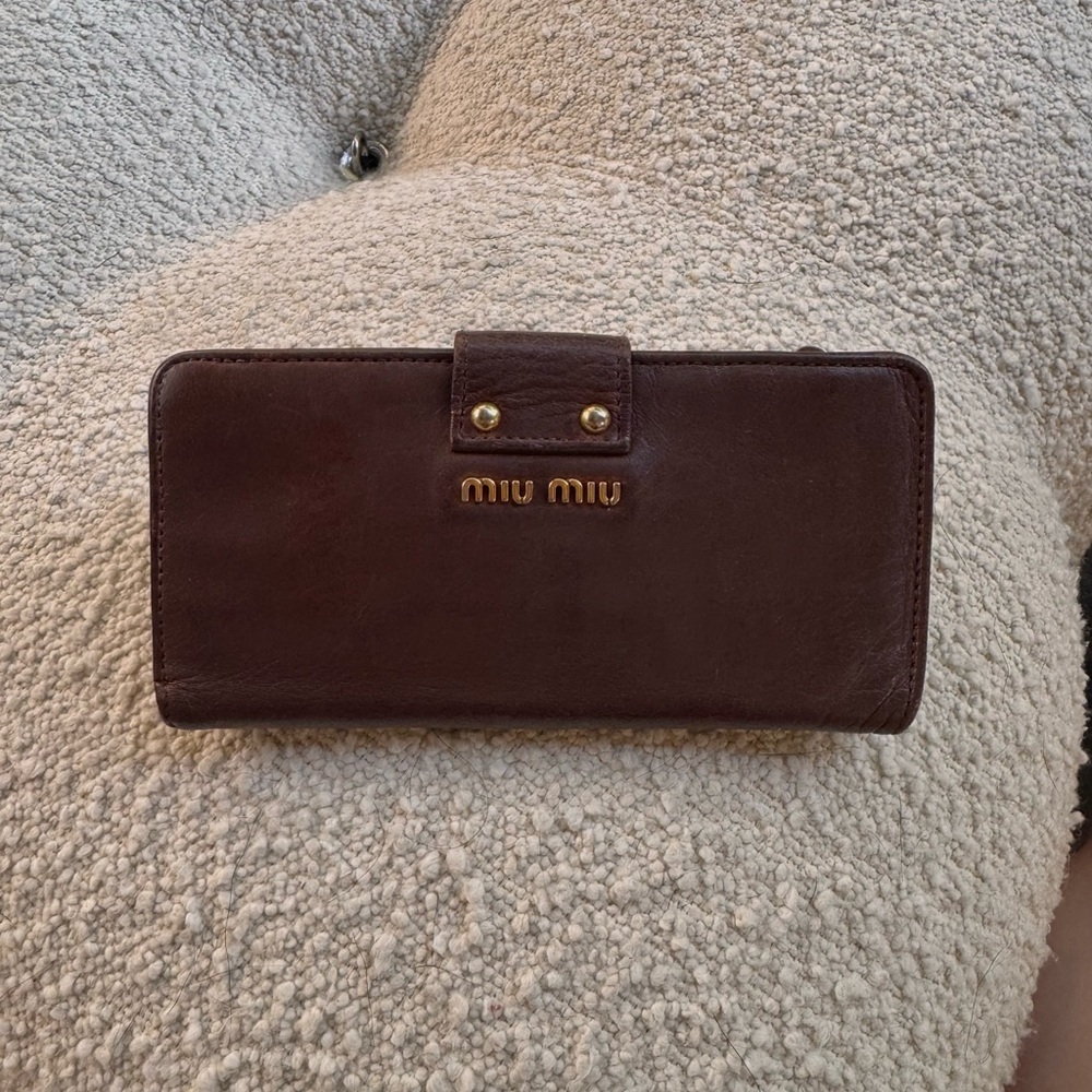 Miu Miu Dark Brown Leather Wallet